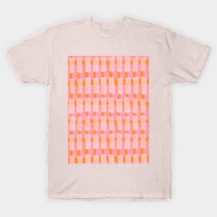 Pink and Orange Brushstroke Geometric T-Shirt